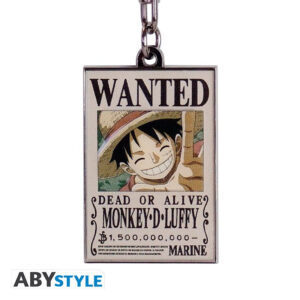 ABYKEY390.jpg One Piece kulcstartó Wanted Luffy