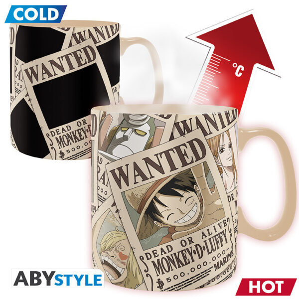 ABYMUGA444.jpg One Piece hőre változó bögre 460 ml Wanted