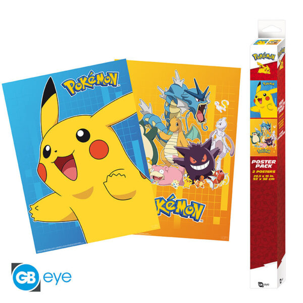 Pokemon szett 2 Poszter Chibi 52x38 cm Colourful Characters
