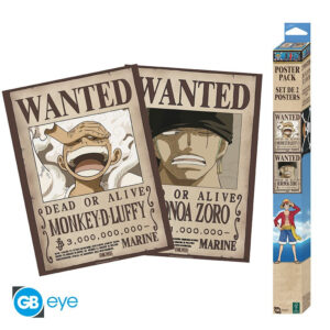 GBYDCO683.jpg One Piece szett 2 Poszters Chibi 52x38 cm Wanted Luffy & Zoro