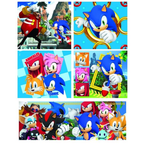 Sonic – the Hedgehog puzzle 18+30+48+60pzs