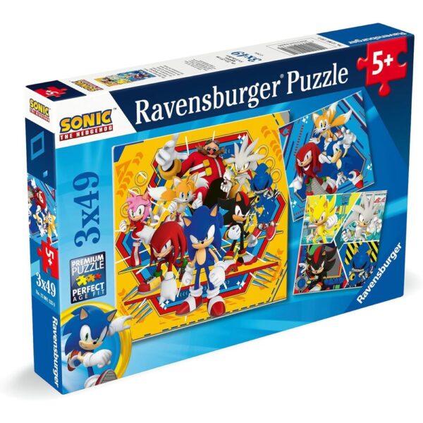 Sonic – the Hedgehog puzzle 3x49pcs